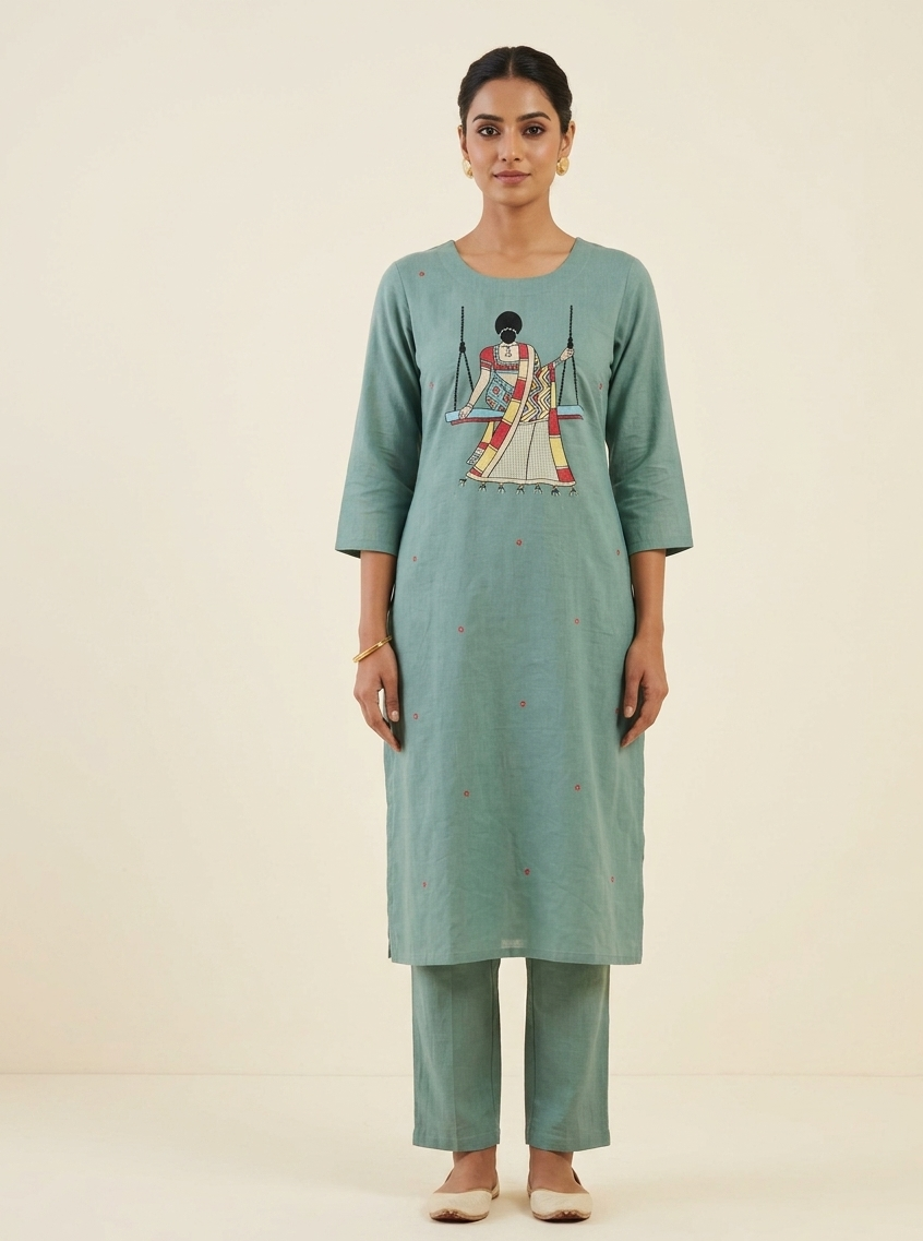 Sea Green Vertican Co-ord Set